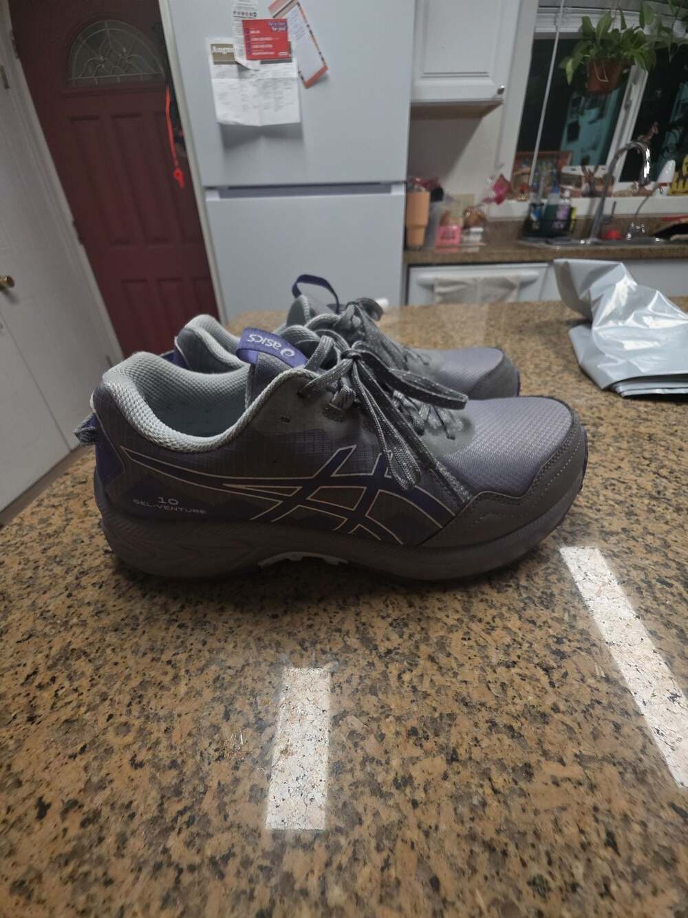 ASICS Women's GEL-Venture 10 Wide Trail Running Shoes Gravel Blue Violet Size 8.